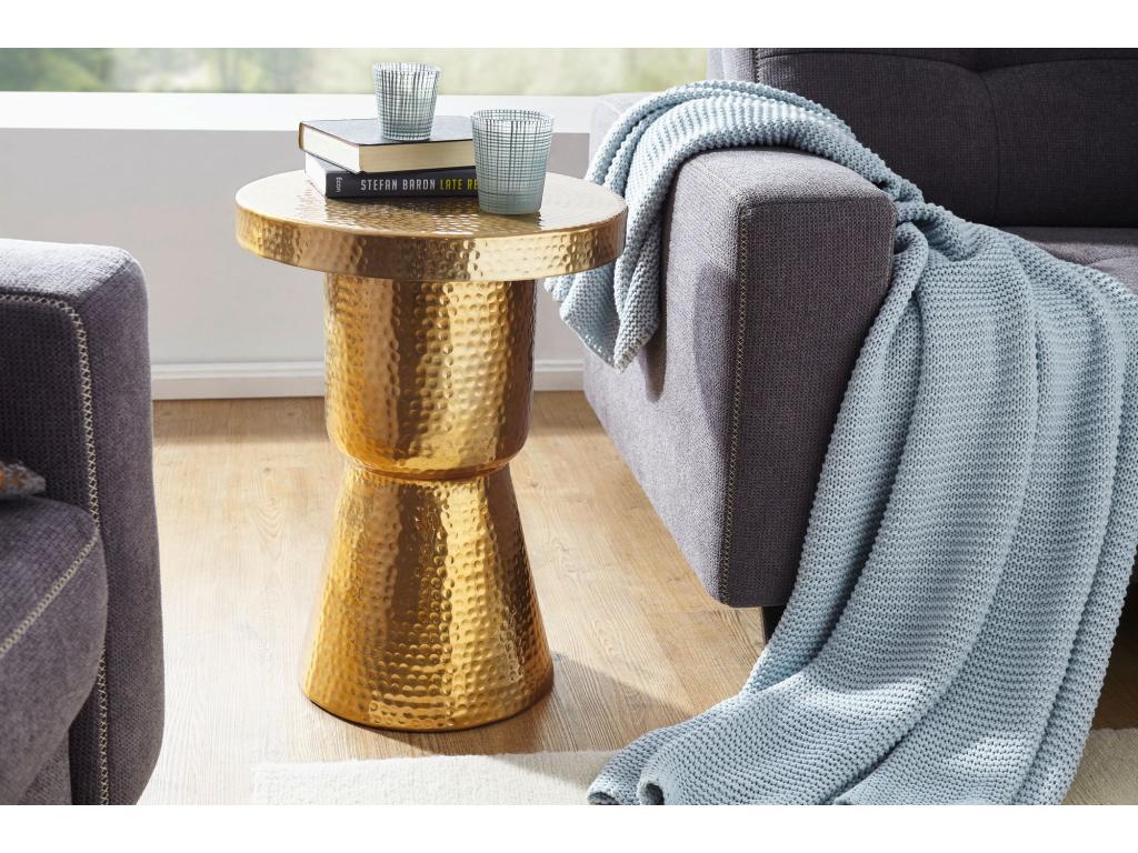 Table d'appoint Métal 43x59x43 cm Table Basse Design Bout de canapé Rond WHVN95005