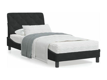 Lit avec matelas noir 80x200 velours AMND55093