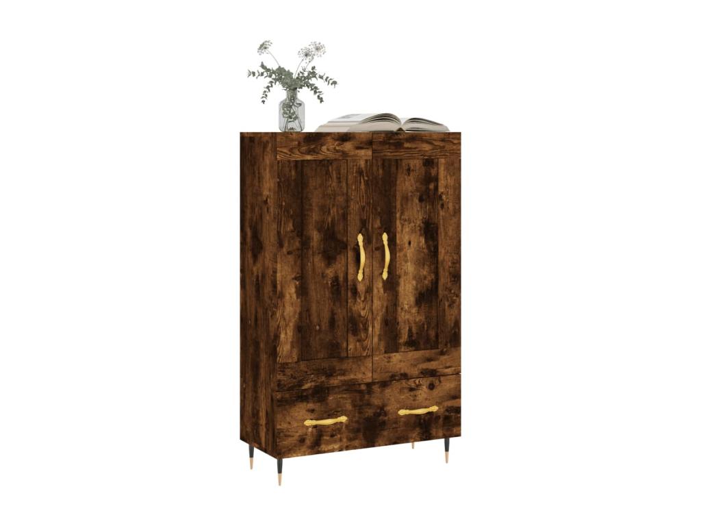 Buffet haut chêne fumé 69.5x31x115 cm bois d'ingénierie VPUE10398