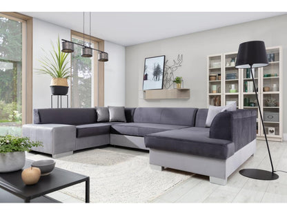 Canapé convertible panoramique velours bordeaux avec coffre de rangement Artigeo 320cm-Coffre de rangement à droite KGSO16246