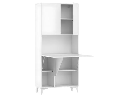 Armoire Placard Convertible en bureau et table Home Artigeo 175x80x36cm  Meggie-Blanc mat  MLVS49263