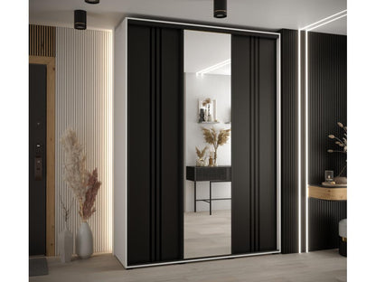 ARMOIRE Artigeo 7 À PORTES COULISSANTES 235.2/170/60 3 portes Blanc/Noir/Noir CBEM21856