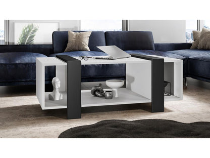 Table Basse Blanche Et Noir Mat lxhxp 110.5x42x56.5 Cm NQIE99391