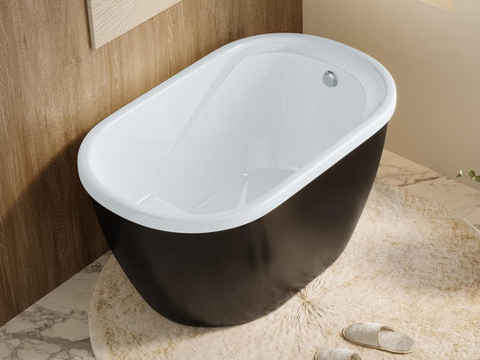 Baignoire sabot - 165 L - 120x75x65 cm - Noire - Artigeo HHCE65833