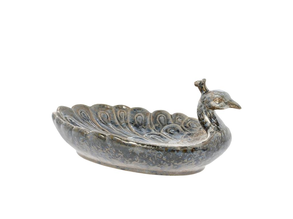 Centre de table Paon en céramique 33 cm SOVQ94291