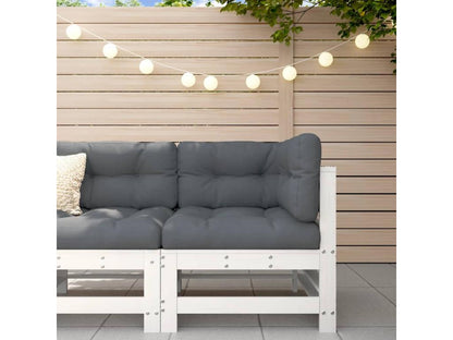 Canapé d'angle avec coussins blanc bois de pin solide FMPW36104