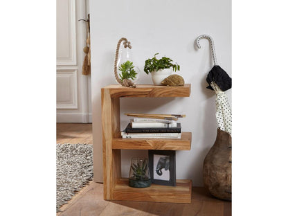 Table d'appoint Bois Massif 45x60x30cm Bout de canapé Table de Salon DEBK54781