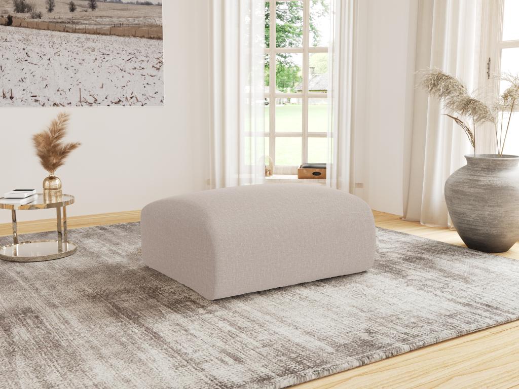 Pouf en tissu chiné beige Artigeo de Maison Céphy OQCZ87898
