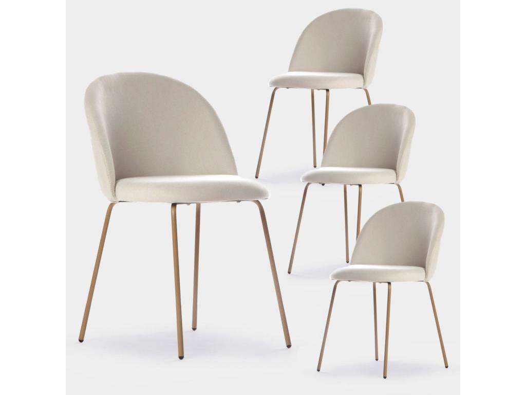 Chaise de salle à manger en tissu beige 49x81 cm-Chezlova FIIU51576