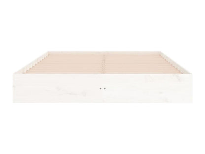 Cadre de lit blanc bois massif 160x200 cm YCJB19464