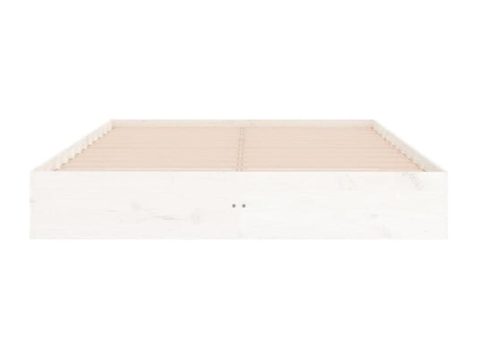 Cadre de lit blanc bois massif 160x200 cm YCJB19464