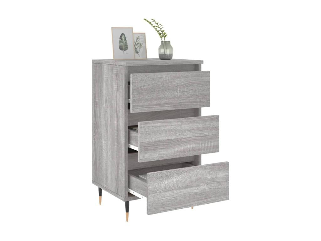 Tables de chevet 2 pcs Artigeo gris 40x35x69 cm bois ingénierie UEXB20855