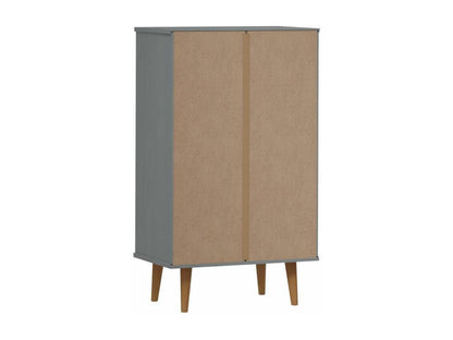Petite armoire à chaussures en bois de pin Artigeo L60xH103xP35 – Compacte et Élégante-Couleur Gris ASGX92062