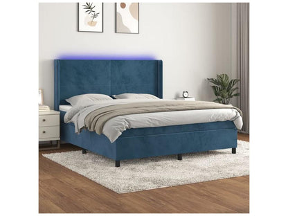 Sommier à Artigeo de lit matelas et LED Bleu foncé 180x200 RYBG69952
