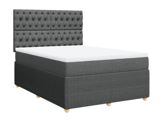 Sommier à Artigeo de lit avec matelas Gris foncé 140x190cm Tissu RYTE34998