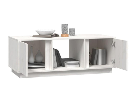 Table basse Blanc 110x50x40 cm Bois massif de pin ZNBY18958