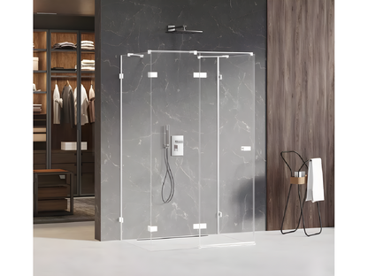 Cabine de douche gauche 120x90 pivotante Artigeo WHITE couleur blanc accès de face QNZO13916