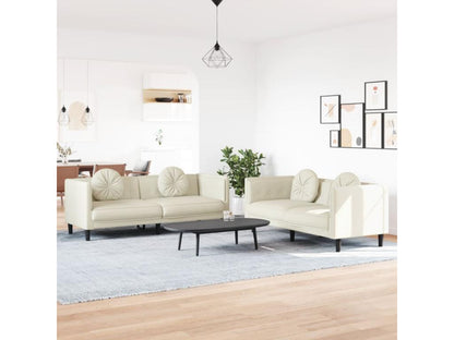 Ensemble de canapés 2 pièces avec coussins crème velours NUKA68700