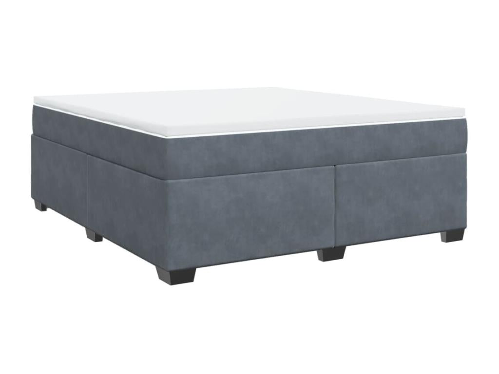 Sommier à Artigeo de lit et matelas Gris foncé 180x200cm Velours QXIF94732