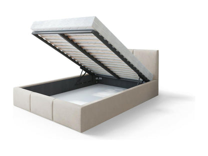 Lit coffre Cosymeub 140x200 cm avec sommier à Cosymeub relevable Beige JCJX05446