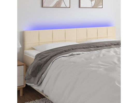 Tête de lit à LED Crème 160x5x78/88 cm Tissu YKEB41192