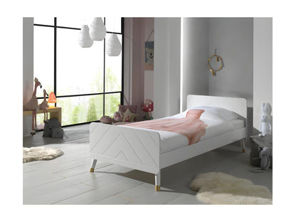 Lit Enfant en Bois Massif Cosymeub 90x200cm Blanc LKLW83494