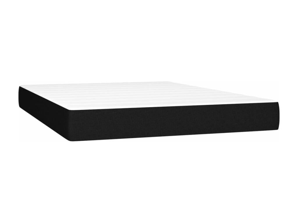 Sommier tapissier avec matelas et LED Noir 140x190 cm Tissu MKAI85256
