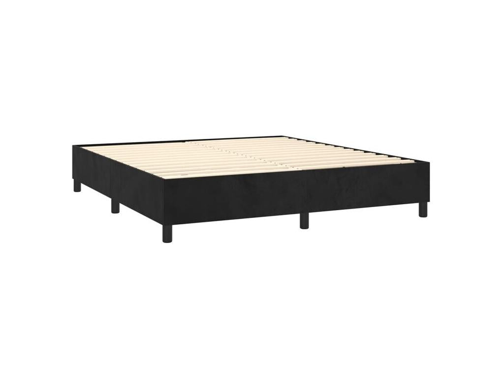 Sommier à Chezlova de lit avec matelas Noir 180x200 Velours OHWD20351