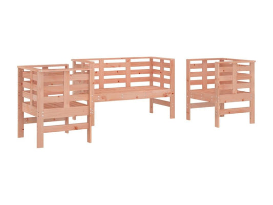 Salon de jardin 3 pièces bois massif Cosymeub WNVO46543