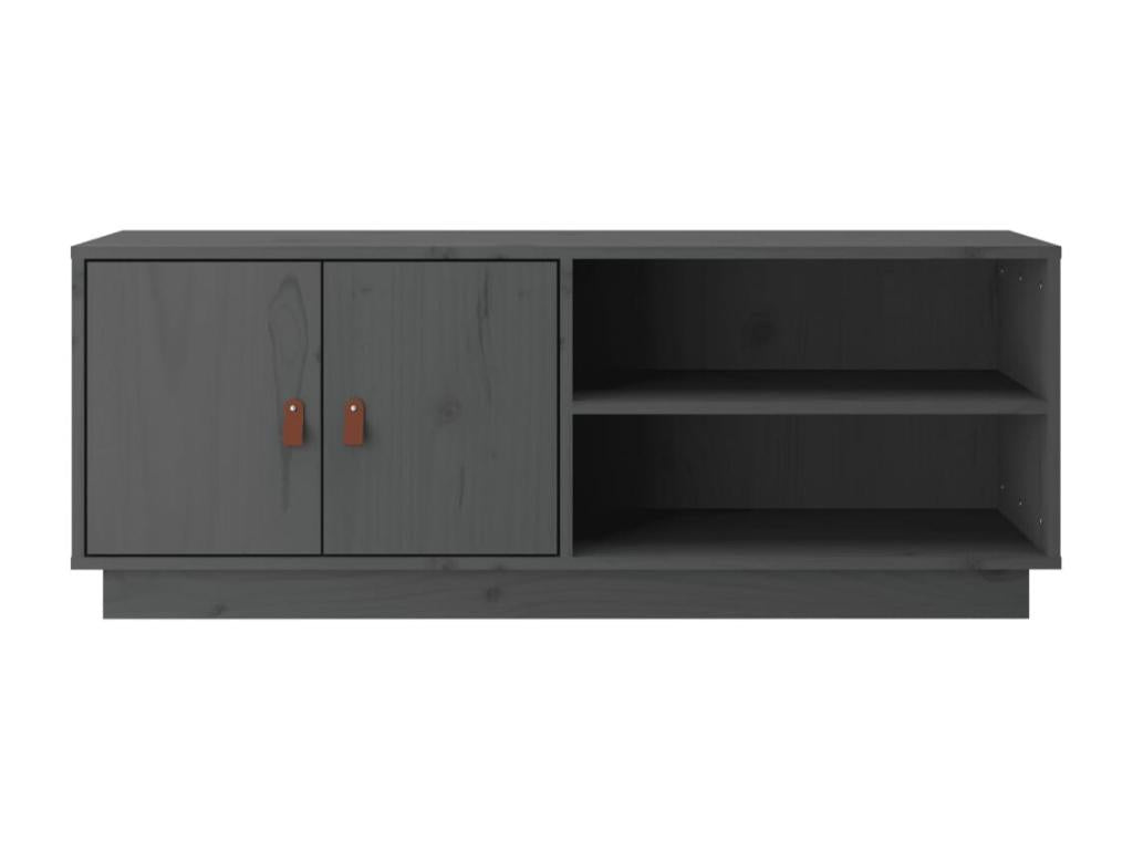 Meuble TV Gris 105x34x40 cm Bois de pin massif TRVX53764