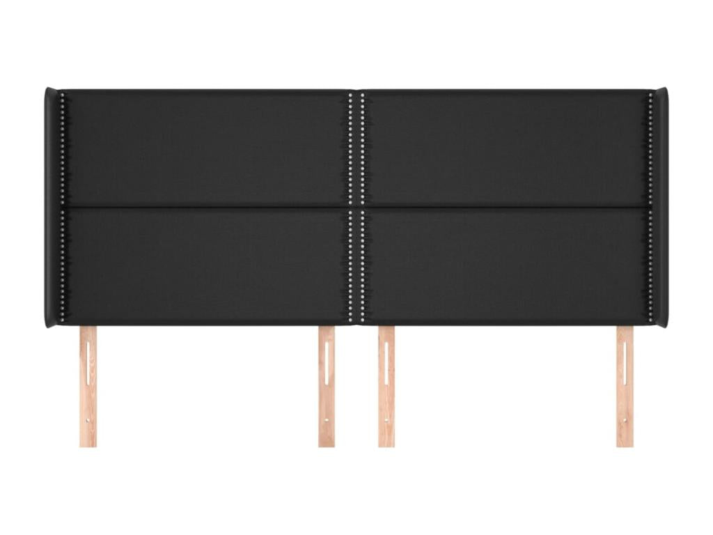 Tête de lit avec oreilles Noir 183x16x118/128 cm Similicuir SYPK96833