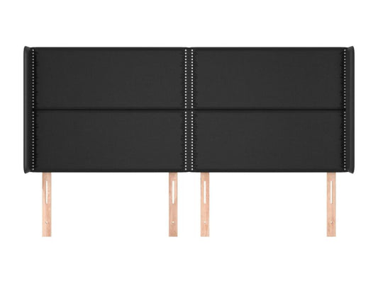 Tête de lit avec oreilles Noir 183x16x118/128 cm Similicuir SYPK96833