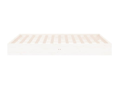 Cadre de lit blanc bois massif 160x200 cm YCJB19464