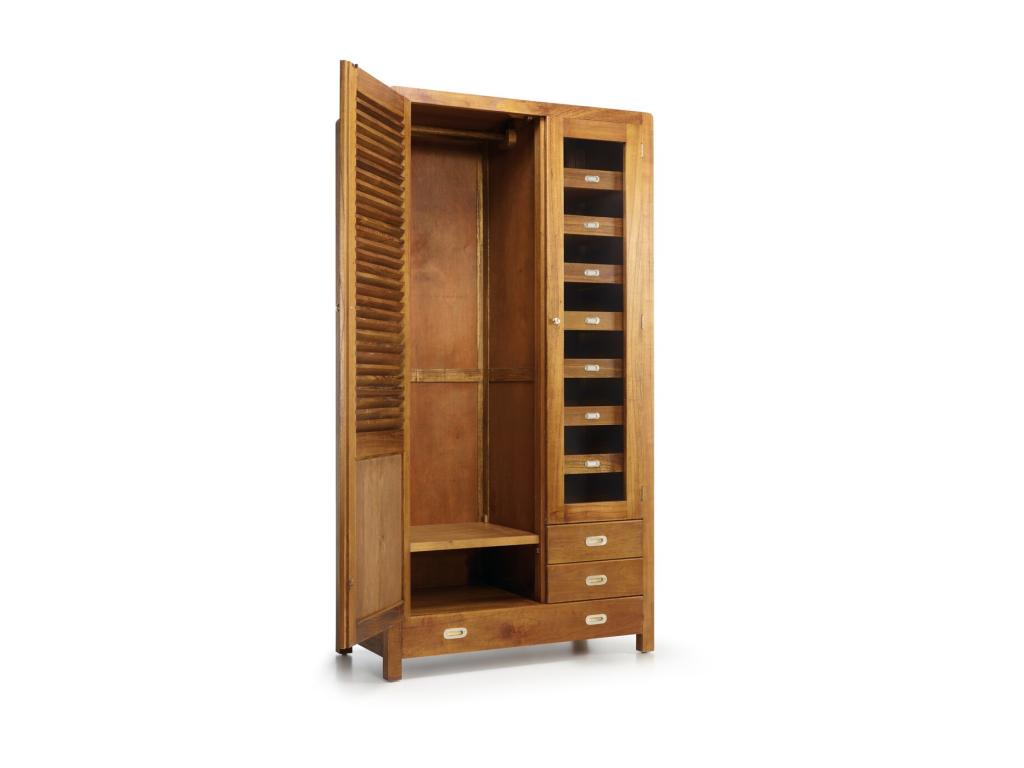 Armoire en bois massif de Chezlova 2 portes 3 tiroirs Sotchy 105cm PHIU23965