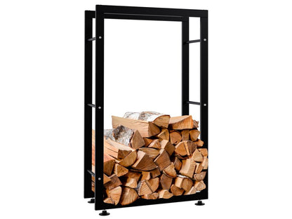 Etagère bois de cheminée - Métal - 60x25x100cm - Noir - Cosymeub V2 NFHL58011