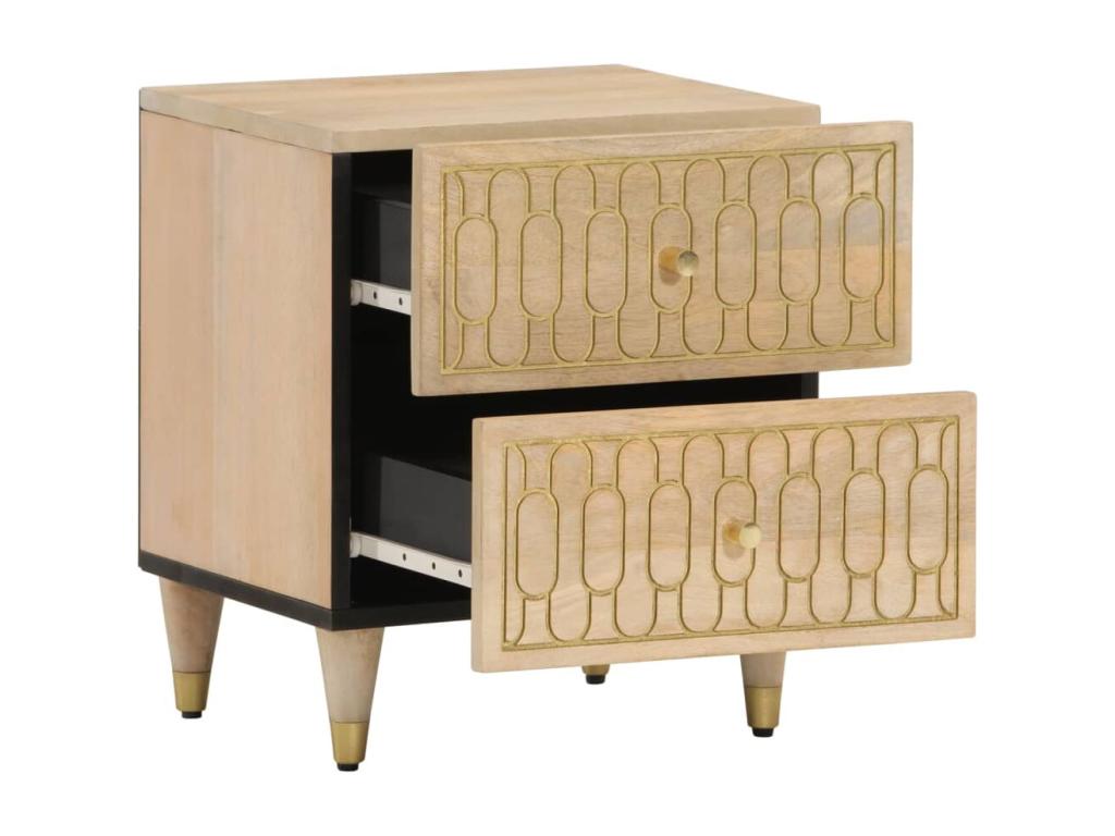 Table de chevet 40x33x46 cm Bois de manguier solide VNGL90970