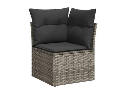 Salon de jardin avec coussins 14 pcs gris résine tressée LZFA48184