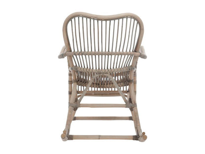 Fauteuil à Bascule en Rotin Washi 110cm Gris MZNC64555