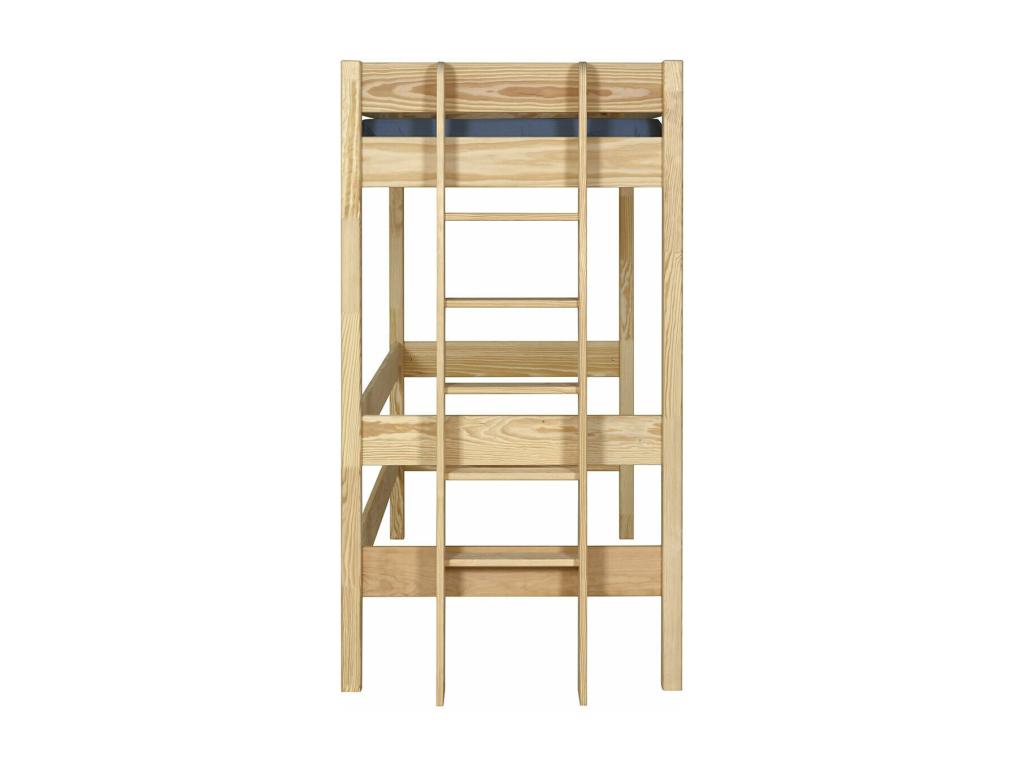 Lit mezzanine 90x190 cm bois massif bois naturel Artigeo TJFU23539