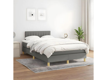 Sommier à Artigeo de lit avec matelas gris foncé 120x190cm tissu HOMA43391