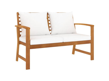 Banc de jardin avec coussin crème 120cm Bois solide d'Cosymeub RCLC98546