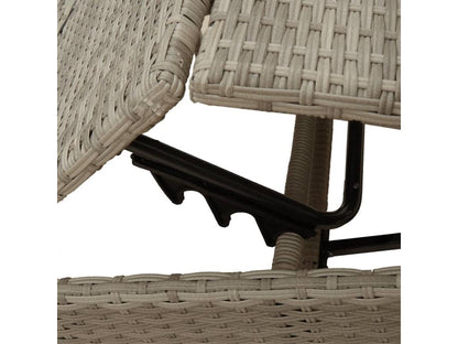 Chaise longue avec coussin gris clair résine tressée WWBP03869