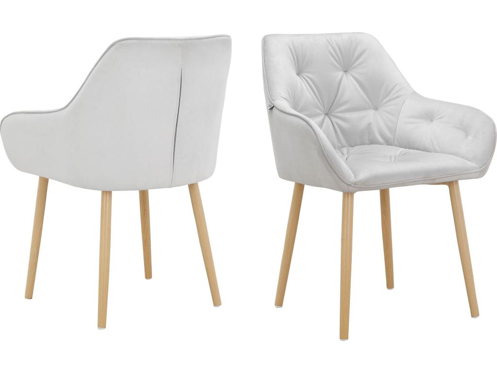 Artigeo - Lot de 2 chaises de salle à manger rembourrées en velours IVVM87161