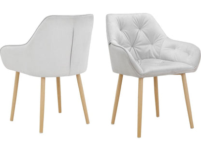 Artigeo - Lot de 2 chaises de salle à manger rembourrées en velours IVVM87161