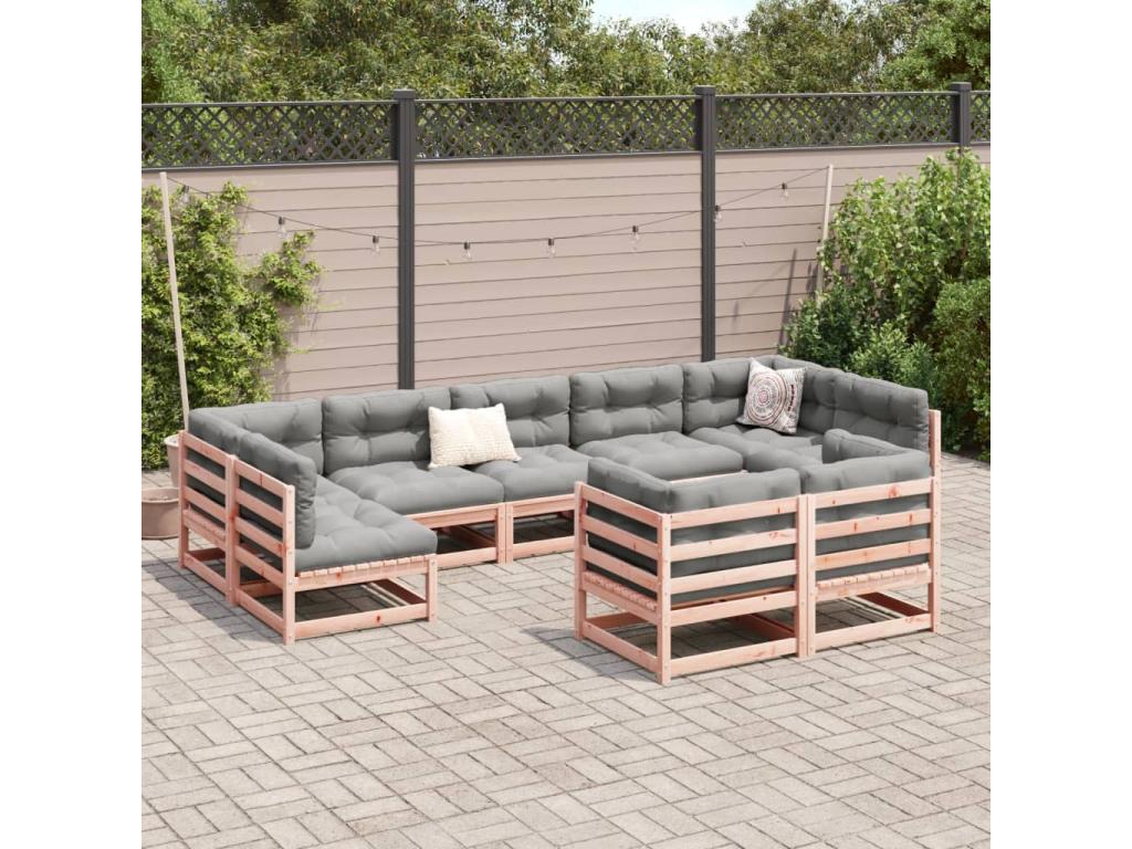 Salon de jardin 9 pcs bois massif sapin de Cosymeub YTYZ38306