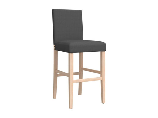 Chaises de bar lot de 2 bois massif d'hévéa et tissu IFZA01327