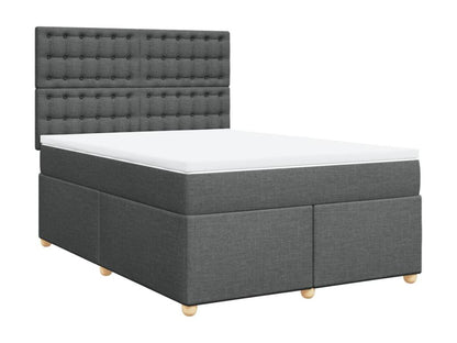 Sommier à Artigeo de lit avec matelas Gris foncé 140x190cm Tissu KQJO93082