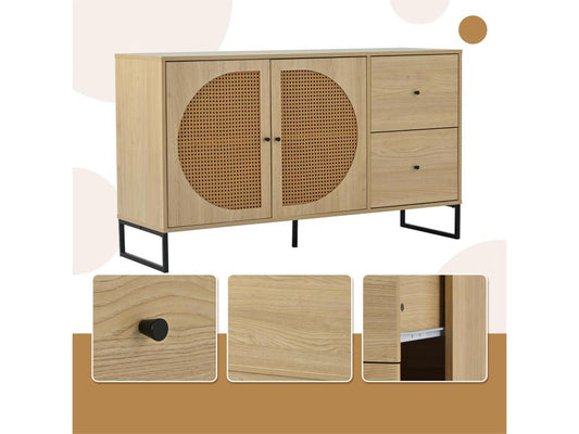 Buffet bas - 2 portes et 2 tiroirs - Naturel clair NDPT44407