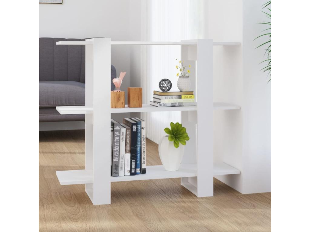 Bibliothèque-Séparateur de pièce Blanc 100x30x87 NXHQ02694