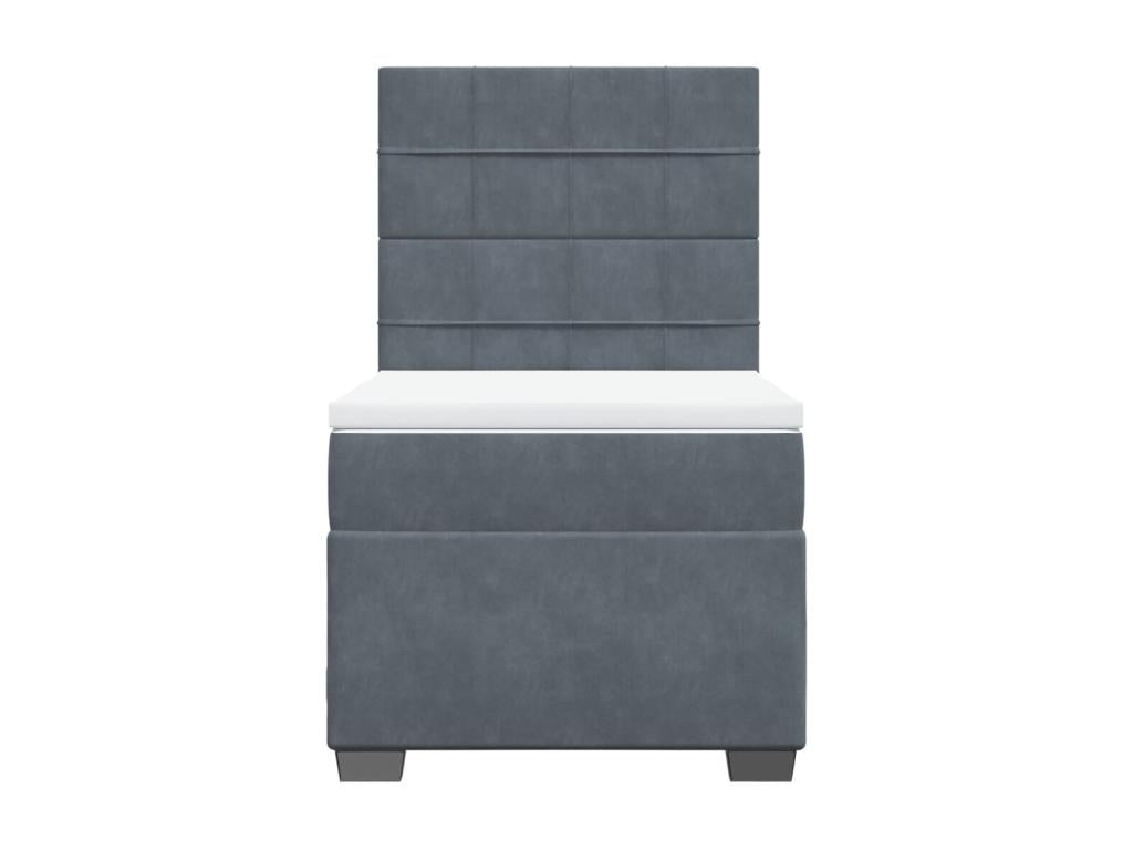 Sommier à Artigeo de lit et matelas Gris foncé 90x190 cm Velours UPKF43179